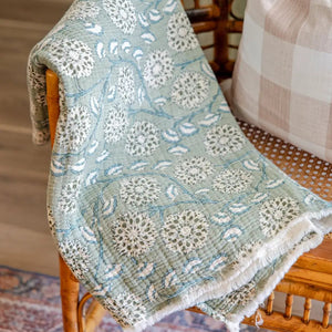Crest Sage Cotton Throw