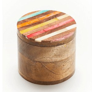 Carved Bone Round Keepsake Box