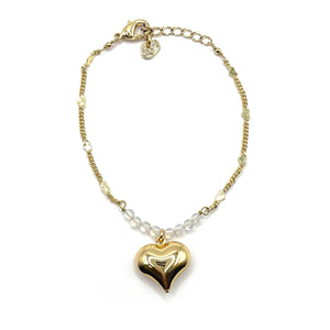 gold chain heart bracelet
