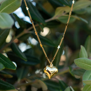 Heart Chain Necklace in 14K Gold