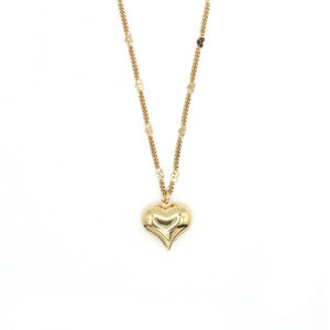 14k gold plated heart chain necklace