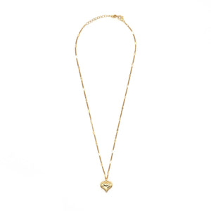14k gold plated heart chain necklace