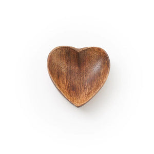 Mango Wood Heart Jewelry Dish