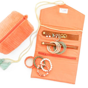 jewelry organizer mustard and coral