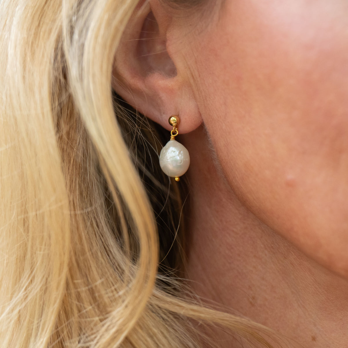 Baroque studs pearl studs handmade by survivors of human trafficking handmade with love genuine pearl earrings 