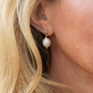 Baroque studs pearl studs handmade by survivors of human trafficking handmade with love genuine pearl earrings 