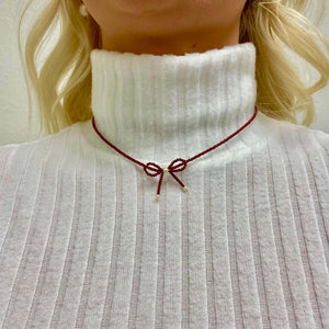 Beaded Bow Necklace