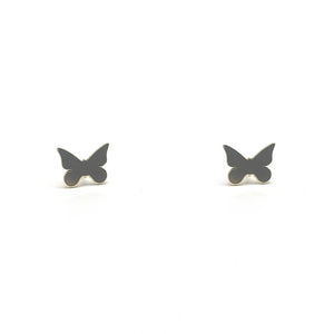 butterfly studs on white background, brass butterfy studs