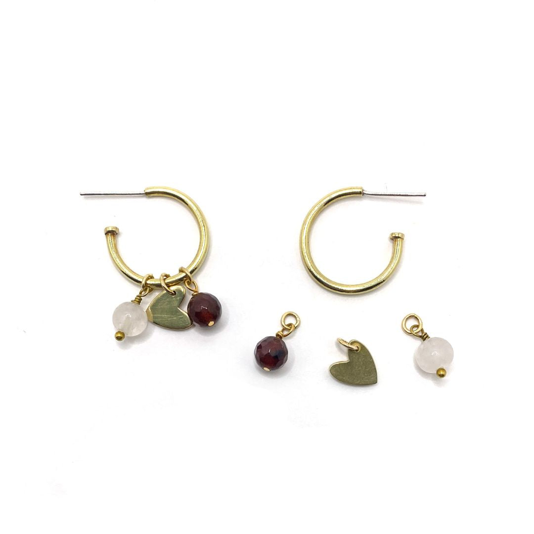 Emerald Charm Hoop Earring Set Dangle Emerald Hoop Earrings Huggie Hoops  Gift for Her Gift Set Elevado Jewelry - Etsy