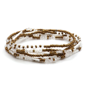 white beaded stretch bracelets
