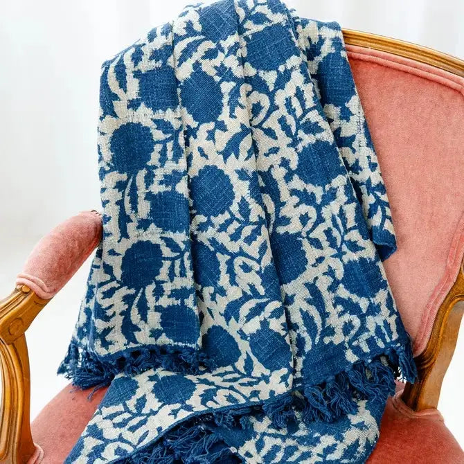 Indigo Fields Cotton Throw