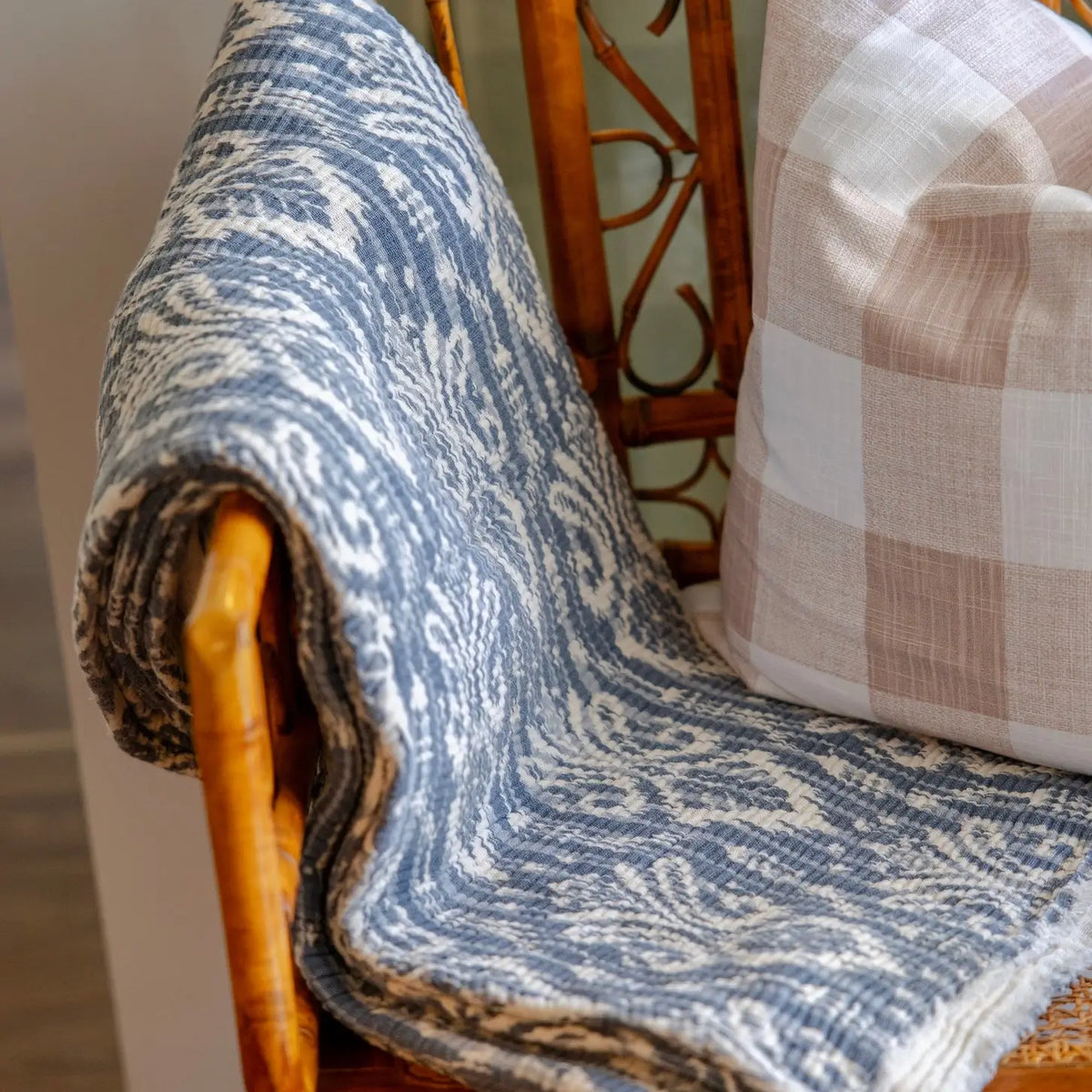 Indigo Harbor Cotton Throw
