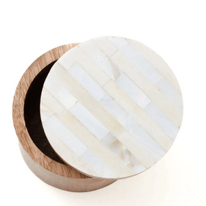 Mother of Pearl Round Keepsake Box