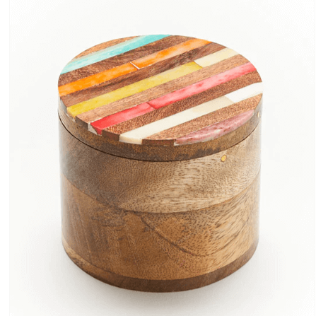 Carved Bone Round Keepsake Box