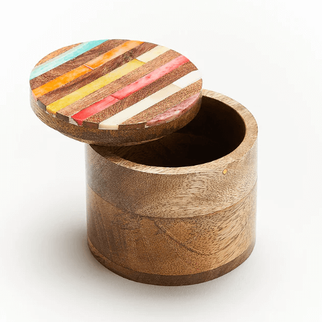 Carved Bone Round Keepsake Box