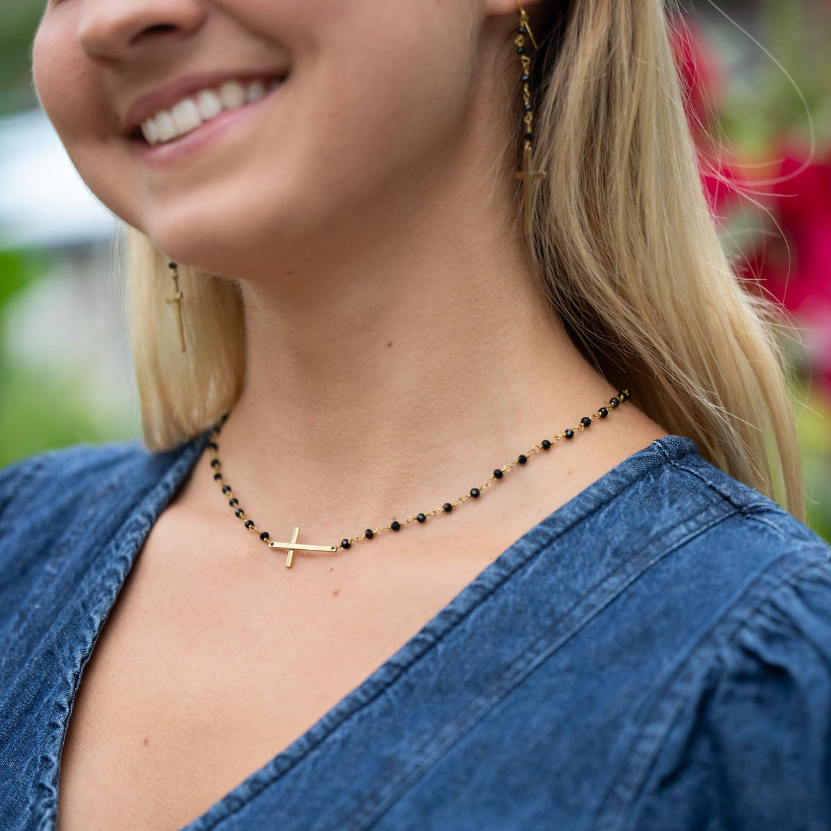 red cross necklace