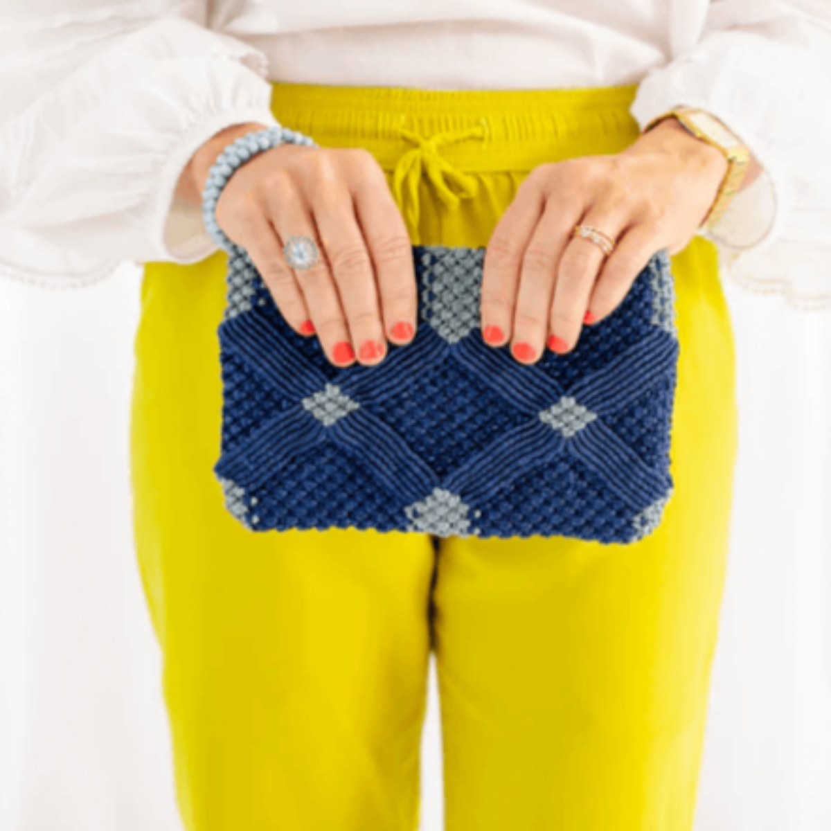 handmade clutch blue