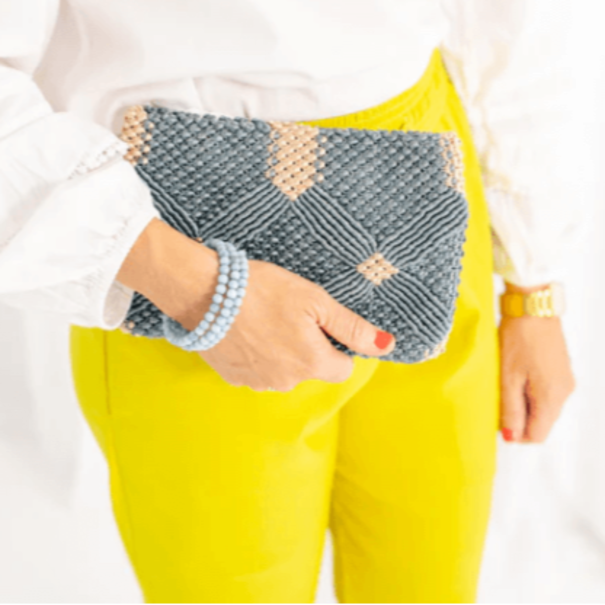 handmade clutch blue