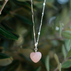 Heart Chain Necklace in Sterling Silver