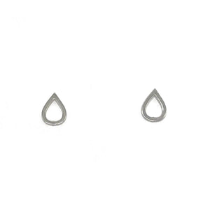 silver brass teardrop studs