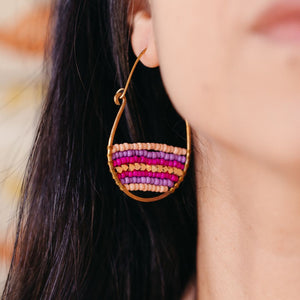 terra sunrise earrings on model
