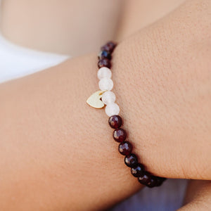 Gemstone Heart Stretch Bracelet