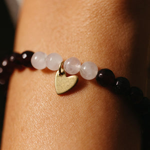 Gemstone Heart Stretch Bracelet