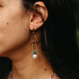 Linked Gemstone Duster Earrings