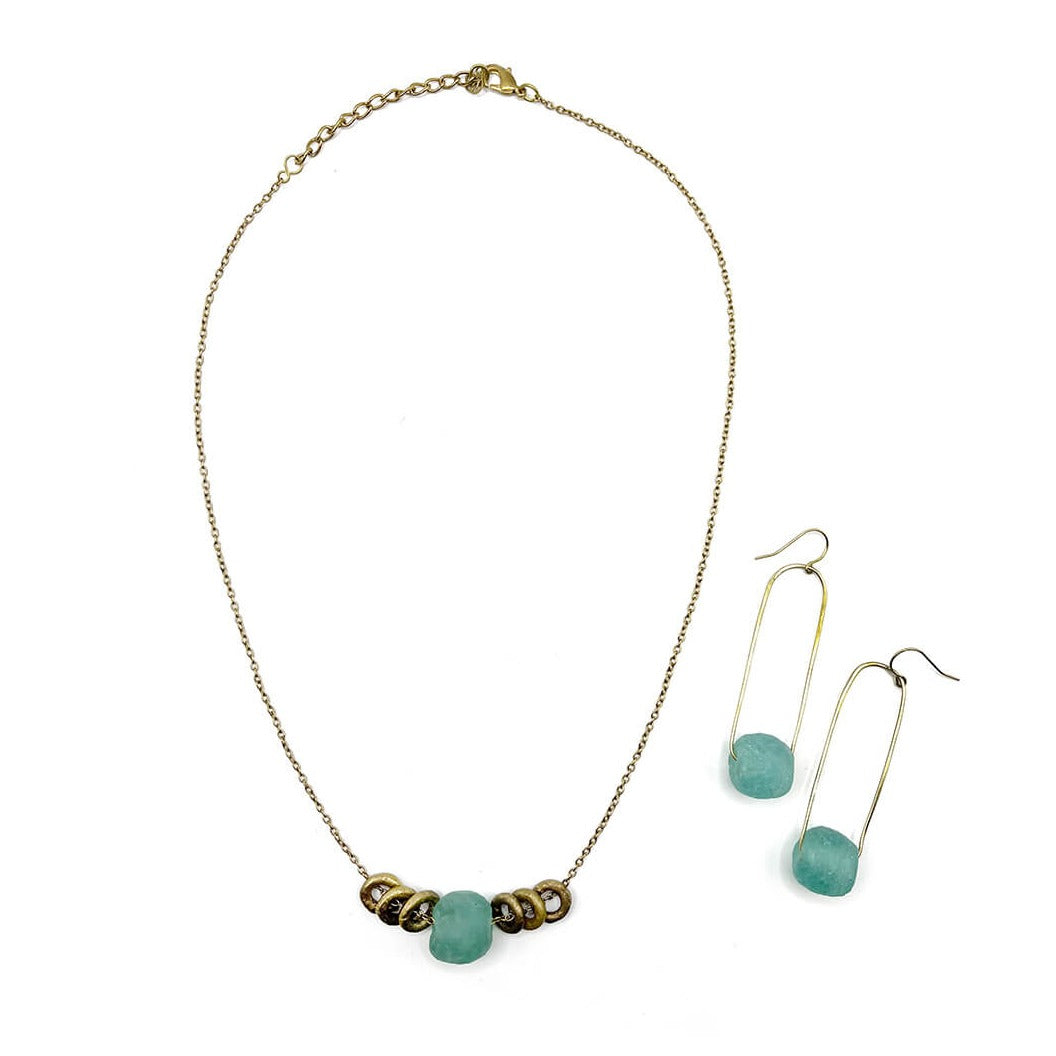 aqua jasmine necklace