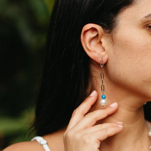 Linked Gemstone Duster Earrings