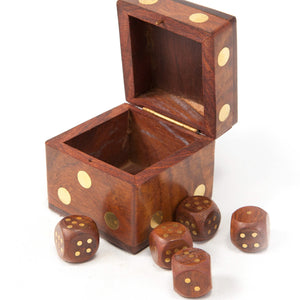 Wooden Dice Box and Dice