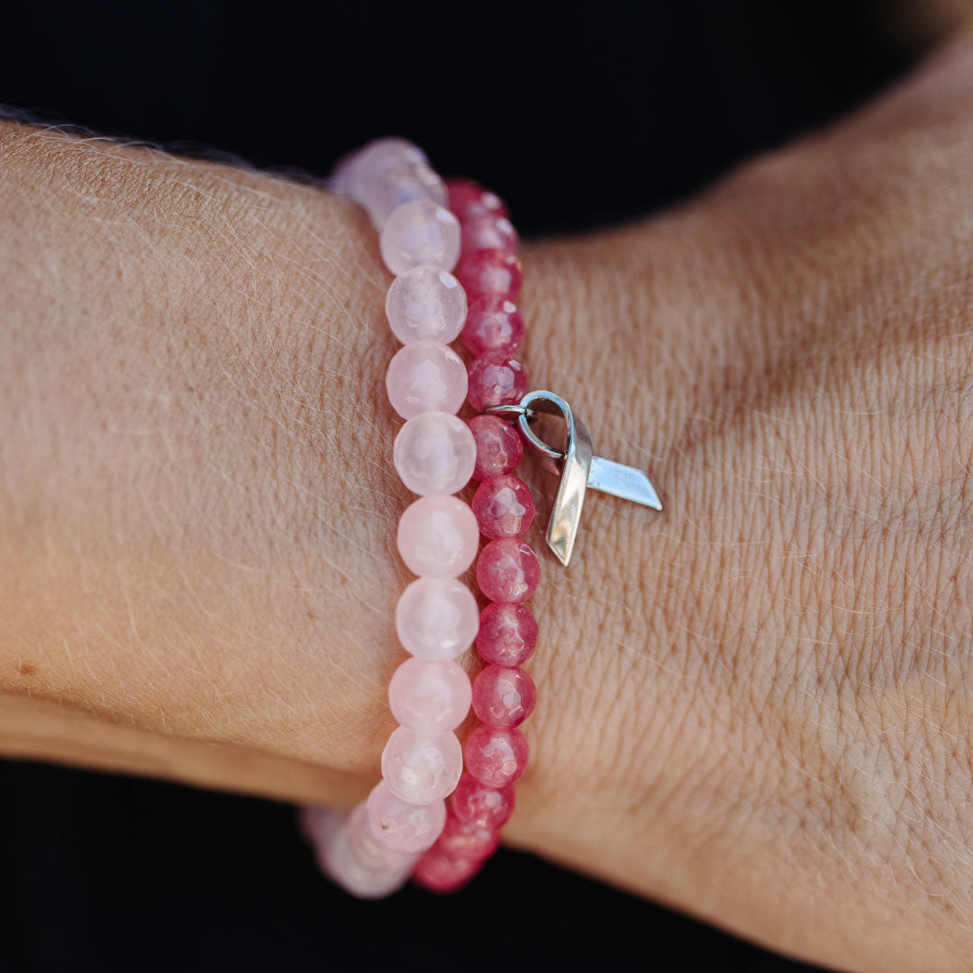 Buy Breast Cancer Bracelet Silver and SW Crystal Pink Ribbon Charm Online  in India  Etsy