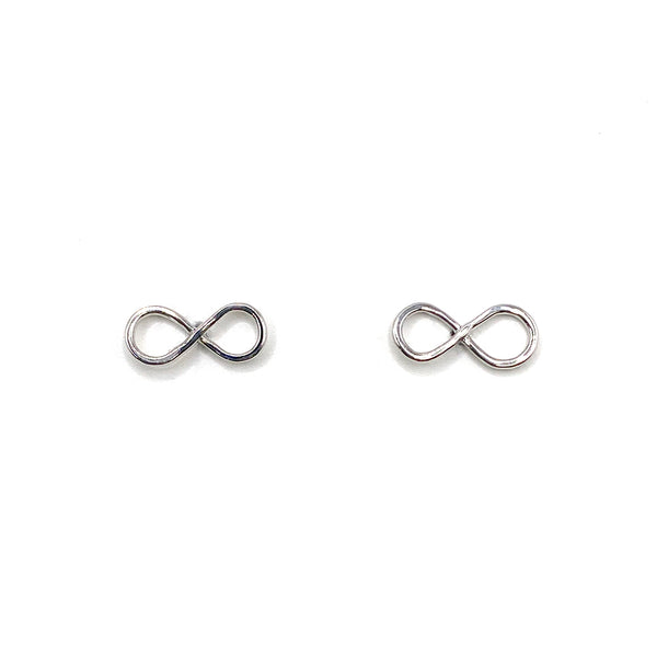 7mm Fixed Earrings with Gold Infinity Sign and Cubic Zirconia Circle i –  Bizou