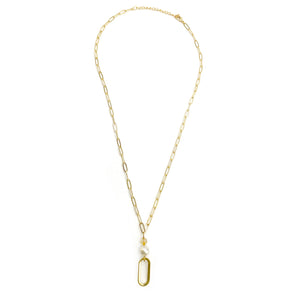 Linked Gemstone Pendant Necklace