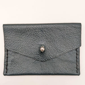 green leather coin purse