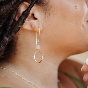 Stone Brass Earrings