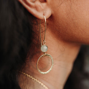Stone Brass Earrings