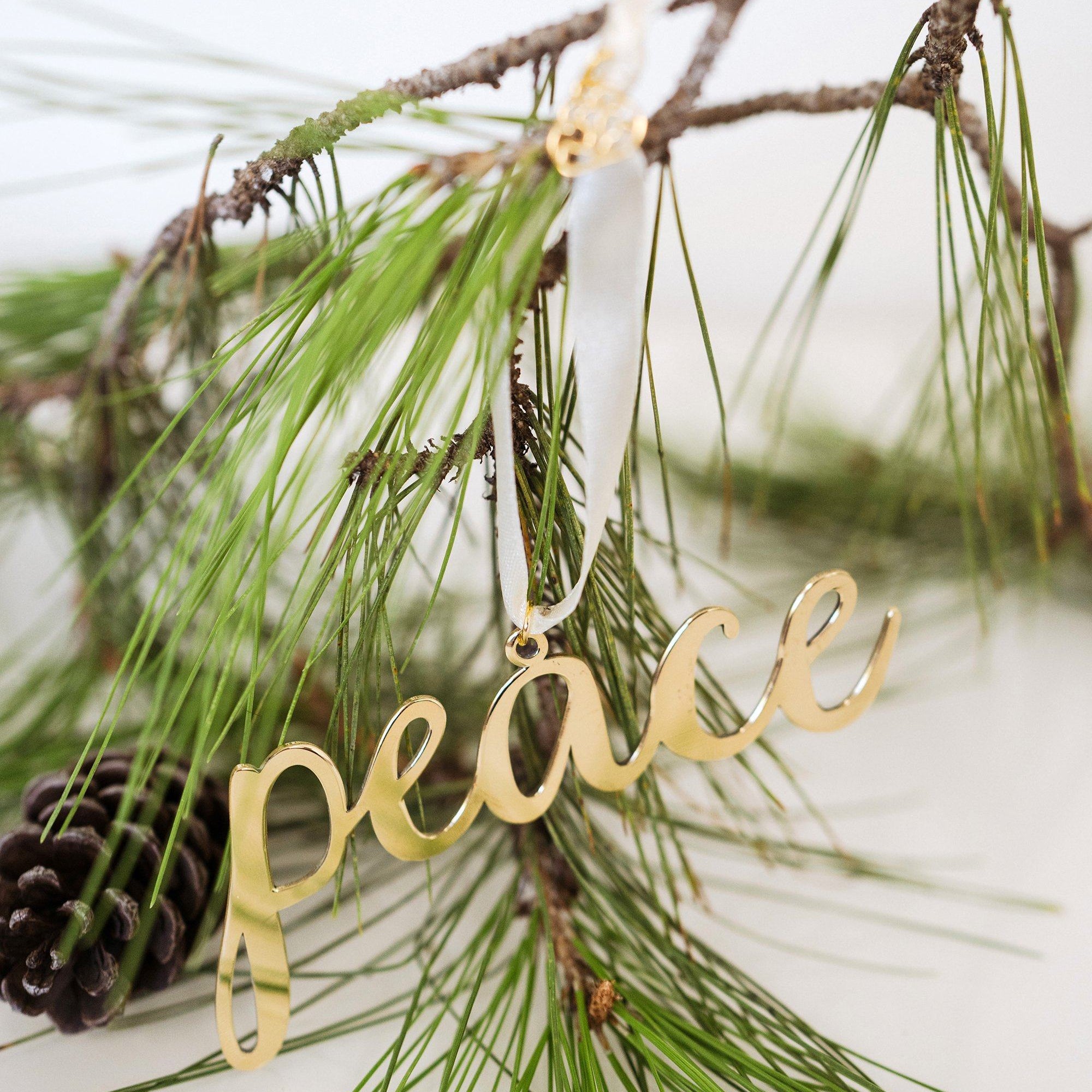 Peace Ornament ethically handcrafted with brass in India 